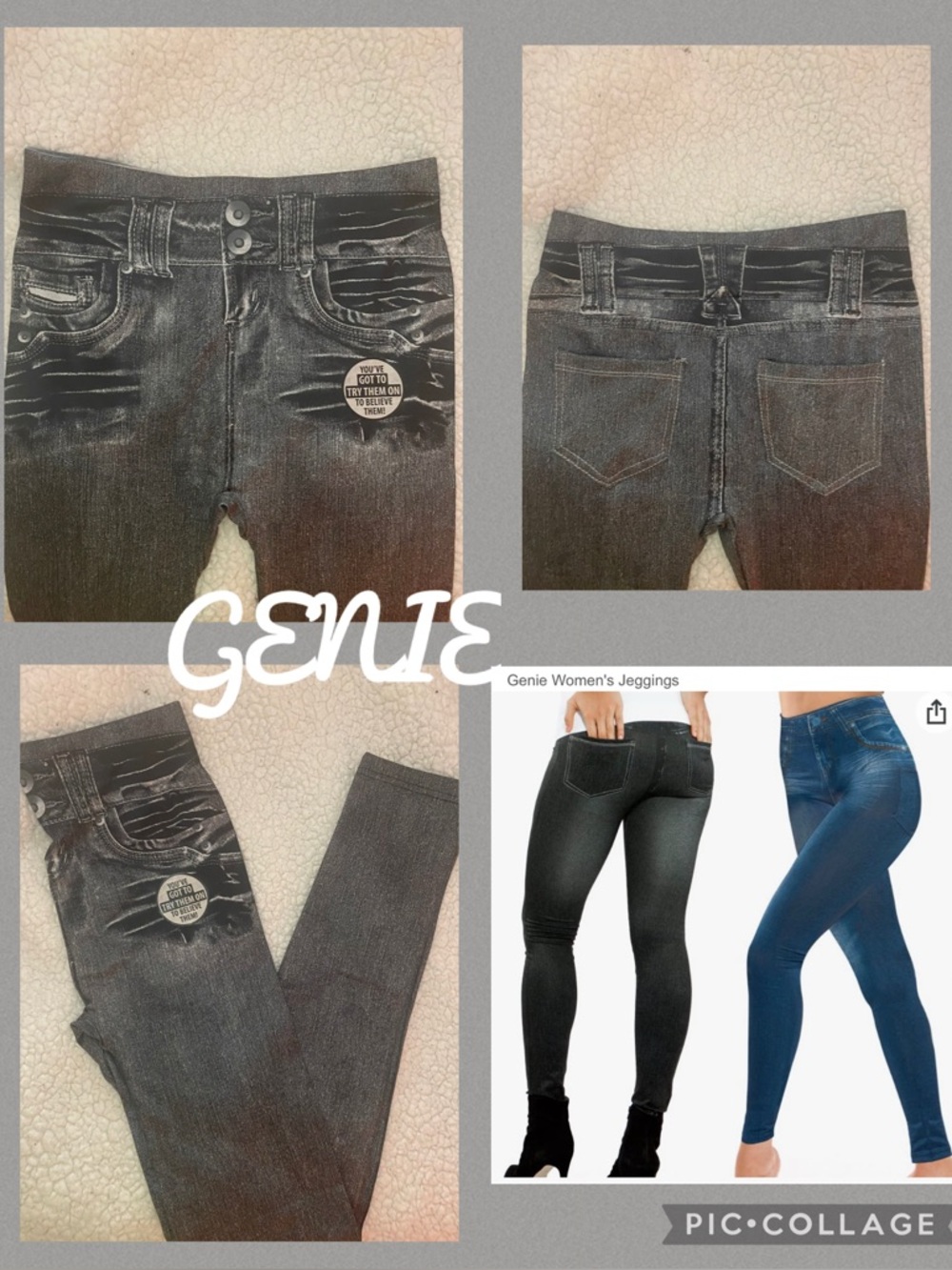 Gray Genie slim Jeggings S-M jeans 6-8